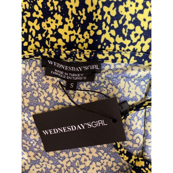 NEW Wednesday's Girl Multicolor Sleeveless Floral Cami Camisole Mini Dress Sz S - Picture 4 of 5